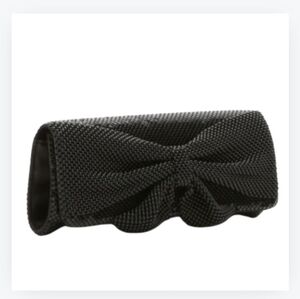 Lulu Townsend Clutch Small Black Sequin Bow Front Chain Strap Shoulder Purse